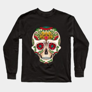 Sugar skull fancy vintage and gems day of the dead. Long Sleeve T-Shirt